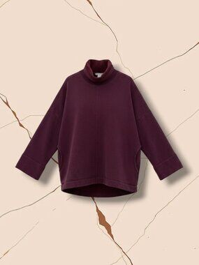 Athleta Cozy Karma‎ Funnel Neck Fleece Sweatshirt M